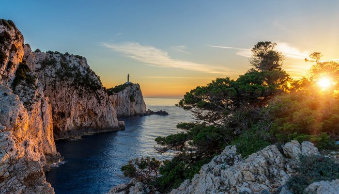 Lefkada island lighthouse Greece