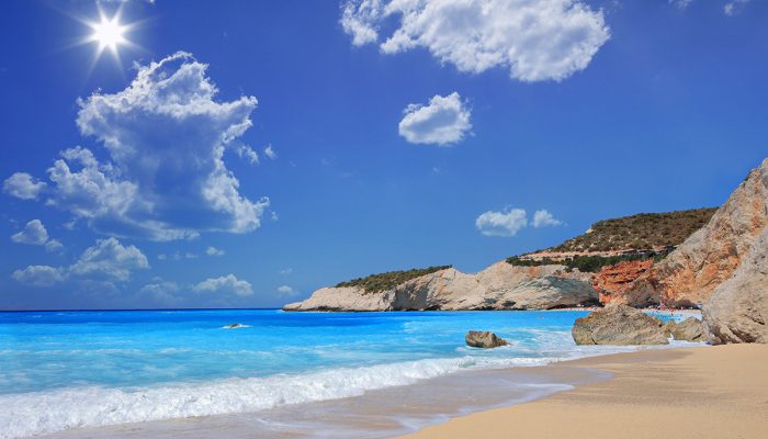 Porto Katsiki beach on a summer day, Lefkada island, Greece